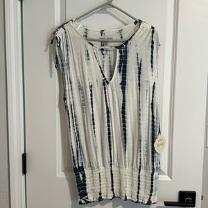 Blue Tie Die Long Tank